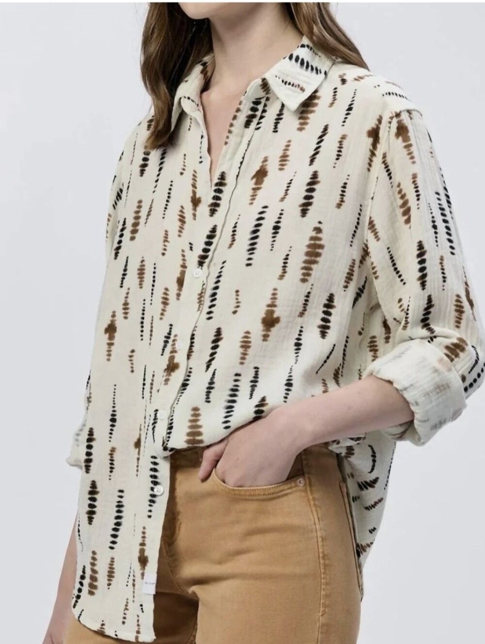 DEAR JOHN DENIM Galina Novelty Shirt in Mozambique,gauze 100% Cotton Fall Medium - Picture 4 of 13